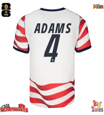 United States Tyler Adams #4 Replica Home Stadium Shirt World Cup 2026 Short Sleeve